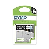 DYMO 45110 Standard D1 Labeling Tape for Label Manager Label Makers, Black print on Clear tape, 1/2'' W x 23' L, 1 cartridge, Authentic, 1/2'' W x 23' L