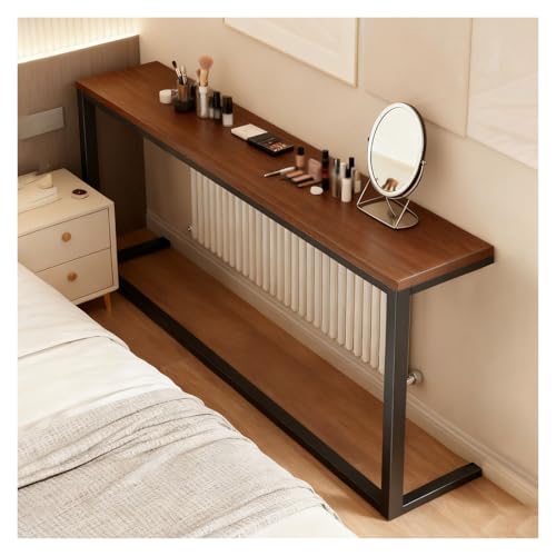 Mesa detrás del sofá rectangular larga de fácil montaje con estantes abiertos 2