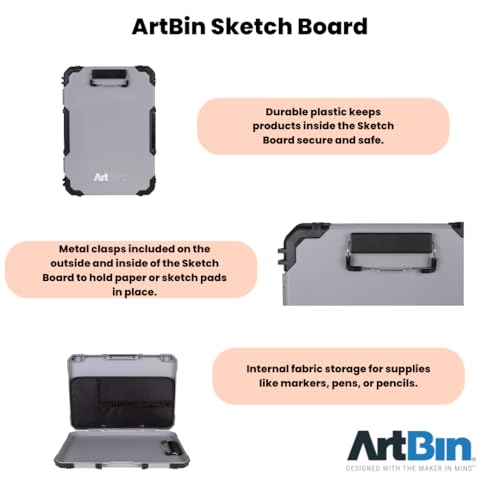 ArtBin 6838AG Sketch Board, Portable Drawing Surface with Internal Art & Craft Storage, Grey by ArtBin - Image 6