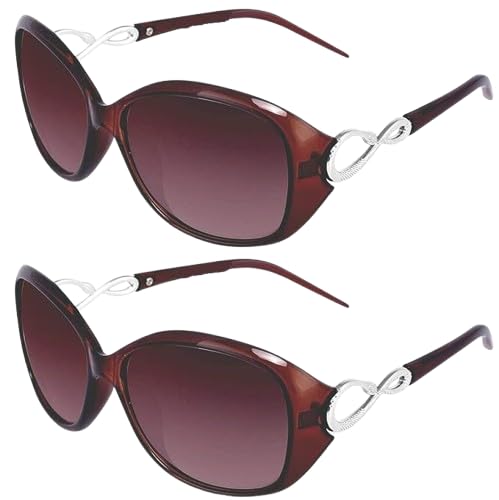 y&s Trendy Brown Butterfly Sunglasses Combo for Women - Pack of 2 UV Protection Designer Oversized Brown Goggles with Box-picture-25