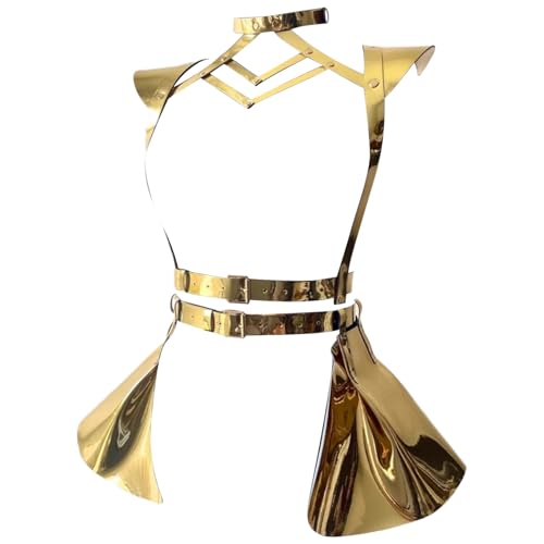 Aislor Holographic Body Chest Harness Waist Belly Belt Rave Skirt Suspenders for Women