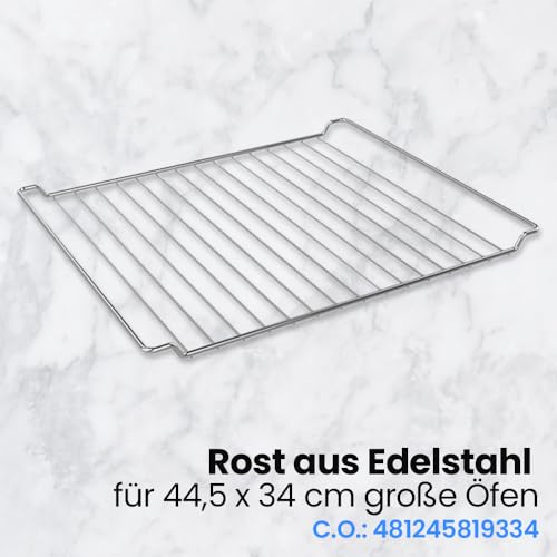 Anakel Home Ersatz-Ofenrost, Ofenblech 481245819334, kompatibel mit Whirlpool, Ignis, Algor, Bauknecht-Ofen | Einfache Reinigung, Edelstahl, 445 x 340 x 22 mm