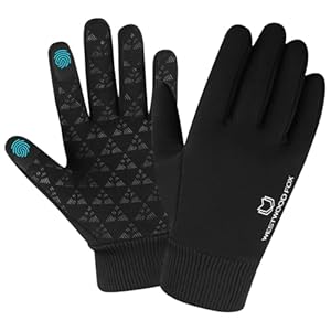 WESTWOOD FOX Guantes de invierno para pantalla táctil, ligeramente impermeables, térmicos, cálidos, antideslizantes, para correr, ciclismo, guantes resistentes al viento con puños elásticos para hombres y mujeres
