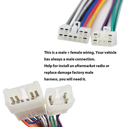 Red Wolf Stereo Harness For 1992-2019 Toyota, 2010-2019 Subaru Aftermarket Radio Wire Harness Female + Male Plug Connector Without Jbl System Add Subwoofer Amplifier #TOP2