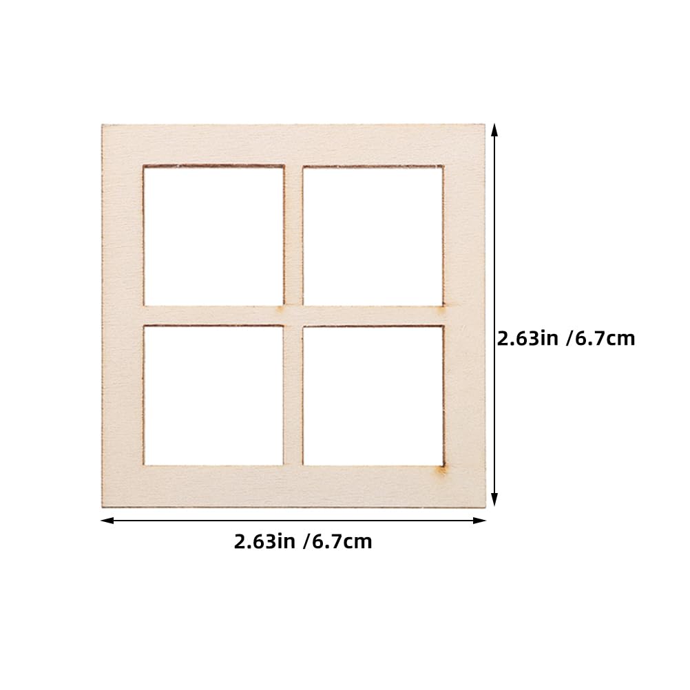 ABOOFAN Miniature Dollhouse Windows 24Pcs Small Scale Wooden Window Frames 2.64X2.64In for Diy Dollhouse Accessories and Craft Supplies - Image 3