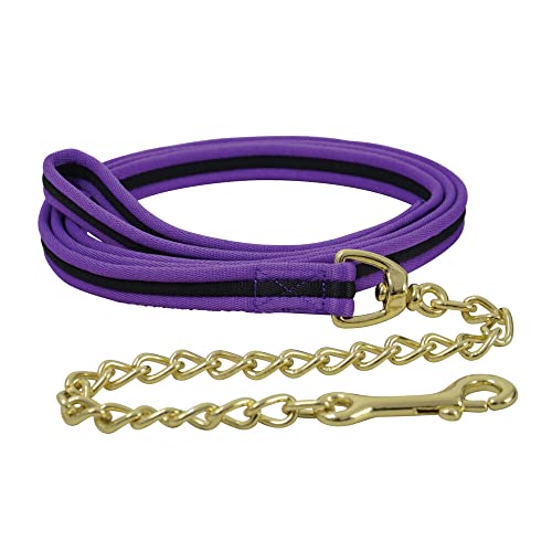 Hy Soft Webbing Lead Rein with Chain – Purple/Black – 2m