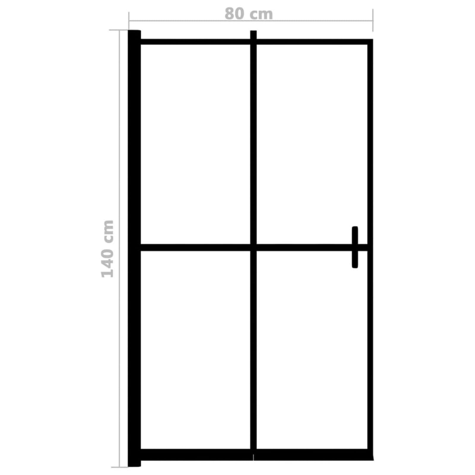 Mampara de Ducha Plegable ESG Negro 80x140 cm Plato De Ducha Mampara BañEra