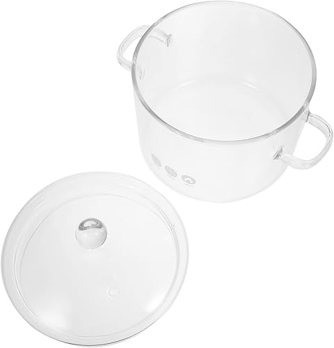 Miniatura 3 de MAGICLULU Olla de cocina de vidrio grueso cacerola transparente con tapa Olla de cocina de vidrio para fideos, sopa, cereales, frutas, 64.2 fl oz