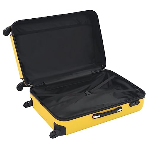 Durable and Lightweight Hardcase Trolley Set, 3 Sizes with 360° Castors, Security Locks, Yellow4