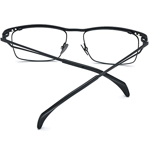 Image of FONEX Pure Titanium Glasses Frame Men Square Magnet Clip On Eyeglasses with Polarized Lens