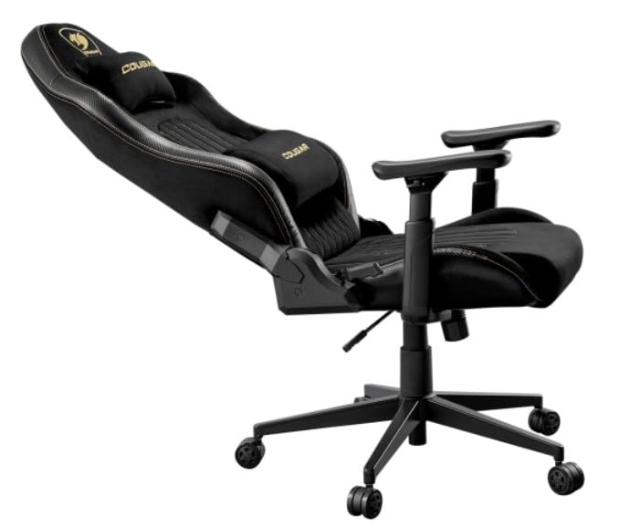 Image of COUGAR Explore Royal F Gaming Chair with Breathable Velvet Fabric & PVC Leather, 3D Armrests, Lumbar & Neck Pillows