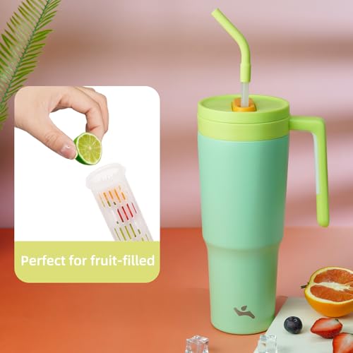Image of Konokyo 40 oz Tumbler with Handle and Straw, Insulated Water Bottle