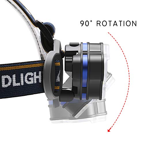 Lanterna de cabeça recarregável lanterna 6000 lúmen 7 LED 8 modos, USB e baterias Faróis de lanterna