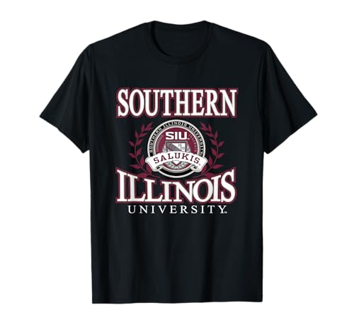 Elite Authentics Southern Illinois Salukis Laurels Officially Licensed T-Shirt - Black - Men's Small