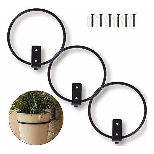 Anneau de plante murale 6 pouces support pot de fleur oscillant noir