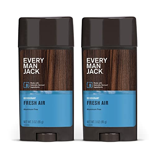 Image of Every Man Jack Mens Fresh Scent Deodorant - Stay Fresh Safely with Aluminum Free Mens Deodorant - Odor Crushing, Long Lasting, Plant-Based, and No Harmful Chemicals - 3 oz Twin Pack