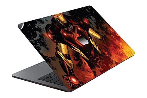 Image of GADGETS WRAP Printed Vinyl Top Only Skin Sticker Decal for Apple MacBook Air 13 inch 2017 Model - Iron Man