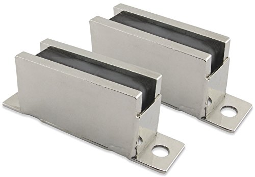 Master Magnetics LM-50PCX2 Magnet Catch, Industrial Type with Mounting Holes Nickel Plated, 3