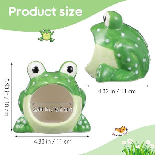 Cachette facile céramique hamster SOLUSTRE verte pour le repos de petits rongeurs - 3