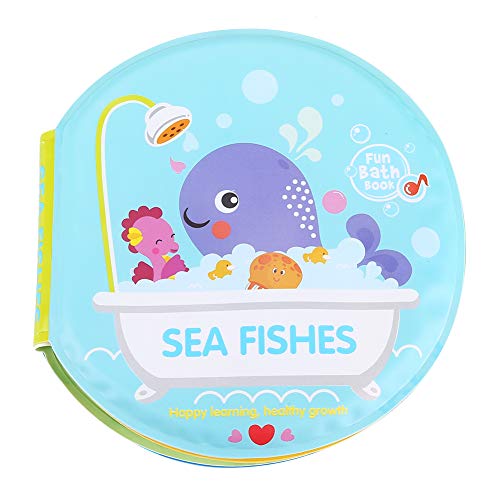 Keenso Baby-Badebuch – wasserdichtes und reißfestes Material, erhöht das Badevergnügen, entwickelt Intelligenz, Geräusche beim Drücken, perfektes Baby-Geschenk (Ozean)