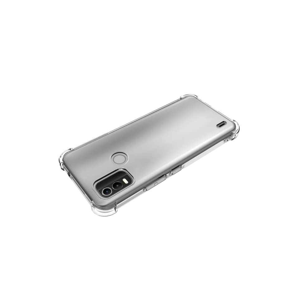 Image of A Accessories kart Rubber Bumper|| Transparent|| Edge To Edge Protection Back Case Cover For Nokia C21 Plus-Transparent