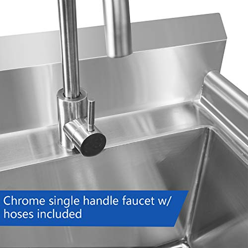 KITMA 1 Compartment Stainless Steel NSF Commercial Sink & Utility Sink - Bowl Size 16" x 18" x 12" - Thumbnail 2