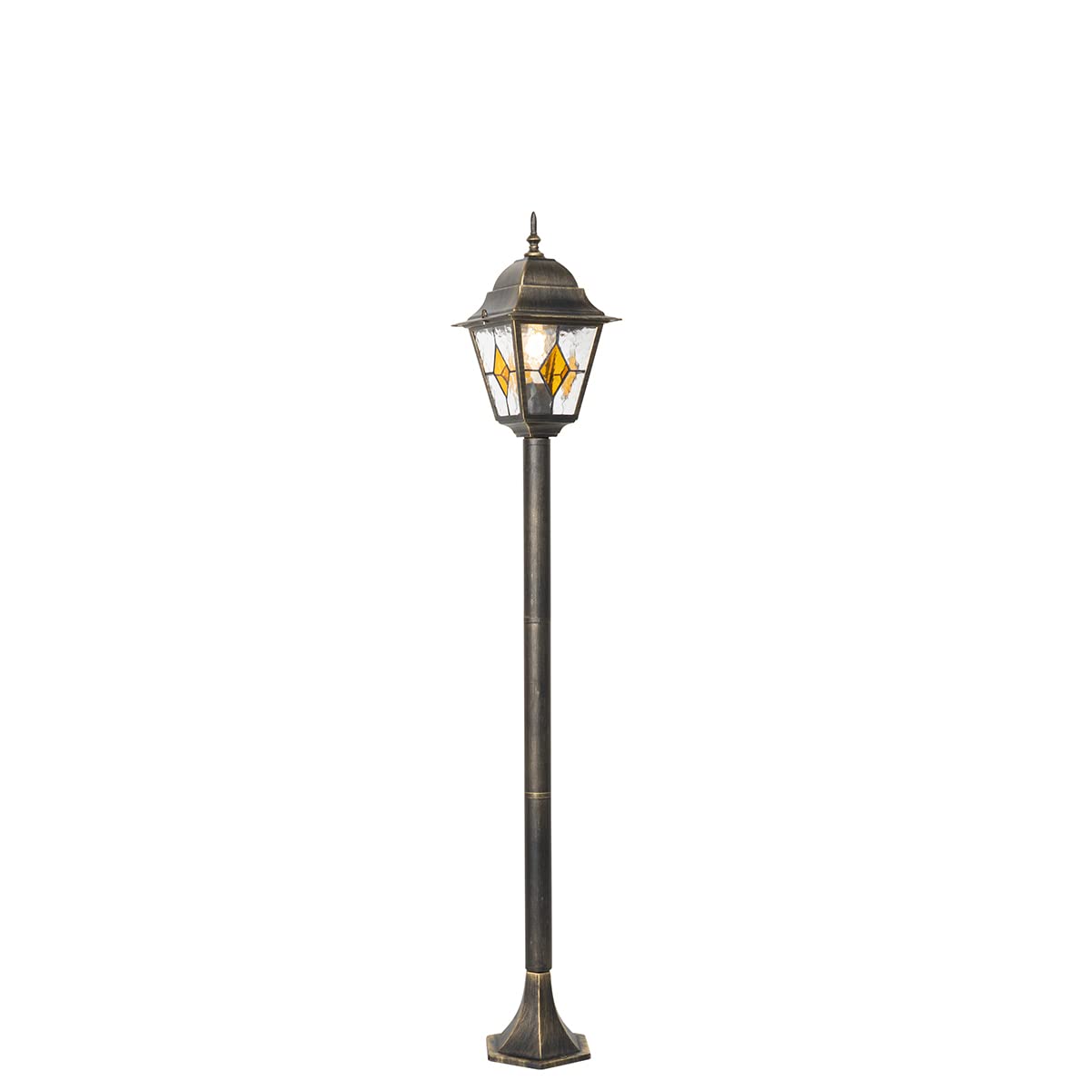 Qazqa - Vintage Outdoor Pole I Bollard I Post Lantern Antique Gold 120 cm - Antigua Garden- - Classic I Antique - Suitable for LED E27 | 1 Light - Aluminium Lanterns - Suitable for