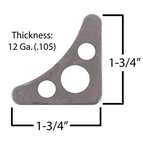 Medium Roll Cage Chassis Bar Steel Weld Gusset Plates with Holes, 1-3/4" x 1-3/4", 12 Gauge Thickness, Ideal for Reinforcing Roll Bars, Box of 25, Durable and Sturdy for Motorsports Applications - Thumbnail 2
