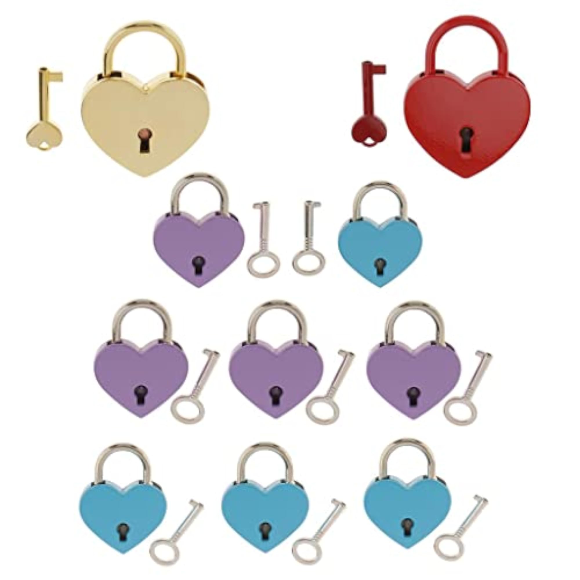 Mini Heart Shaped Padlock with Key for Travel