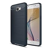 Galaxy J5 Prime Case, Galaxy On5 2016 Case,[Not Fit J510/J510M 2016],AnoKe Slim Carbon Fiber Shock Absorption Soft TPU Drawing Anti-fingerprint Phone case For Samsung Galaxy J5 Prime HWLS Blue