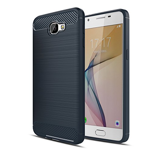 Galaxy J5 Prime Case, Galaxy On5 2016 Case,[Not Fit J510/J510M 2016],AnoKe Slim Carbon Fiber Shock Absorption Soft TPU Drawing Anti-fingerprint Phone case For Samsung Galaxy J5 Prime HWLS Blue
