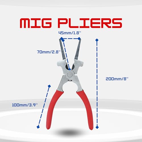 8" MIG Welding Pliers - Multi-Function, High Carbon Steel with Anti-Slip Plastic Insulated Handles, Professional MIG Welding Accessories and Tools, Affordable and Durable (Red) 2 8" MIG Welding Pliers - Multi-Function, High Carbon Steel with Anti-Slip Plastic Insulated Handles, Professional MIG Welding Accessories and Tools, Affordable and Durable (Red) - Image 2