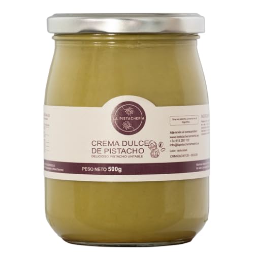Crema Dulce De Pistacho Untable Gourmet Sabor Intenso Pistacho Natural Textura Cremosa Ideal Para Postres Desayunos Repostería Helados Tostadas (500 gr)