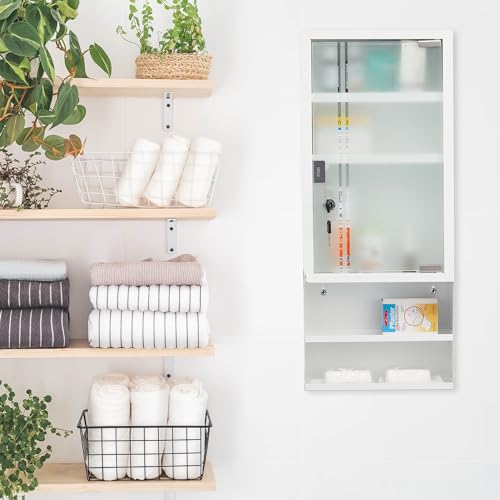 Armario botiquín de pared en color blanco con cinco compartimentos 6