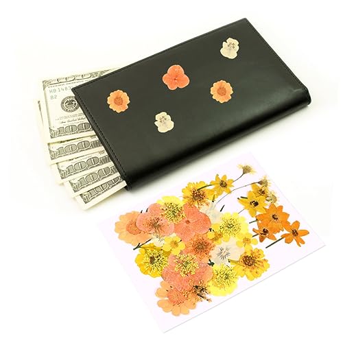 Kit flores secas naturales 40 piezas color naranja