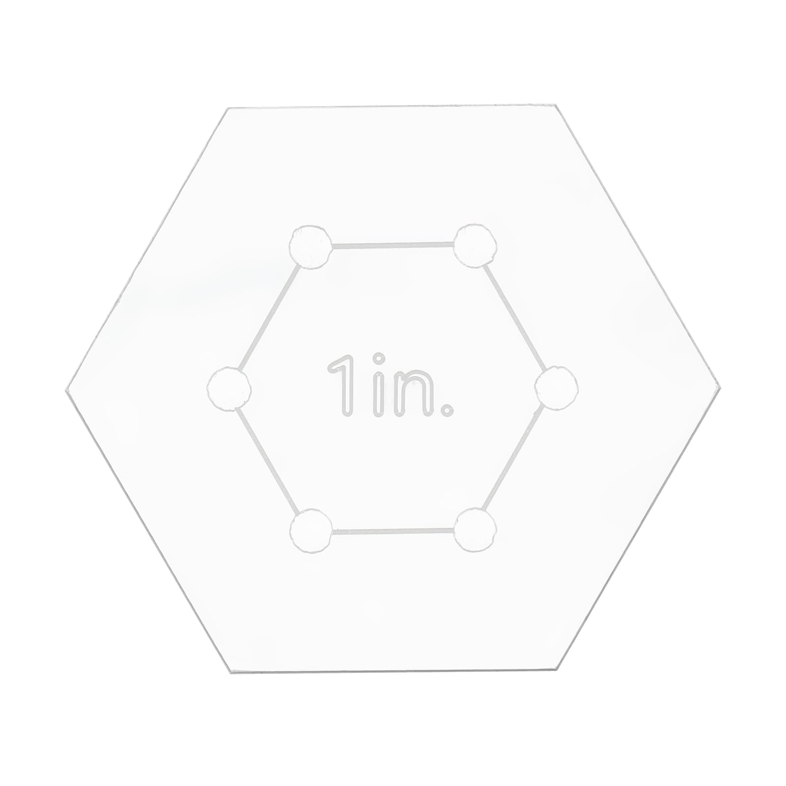 HARFINGTON Plantilla de acolchado hexagonal, plantilla acrílica de 1 pulgada para acolchado con margen de costura reservado, plantillas transparentes para manualidades de costura