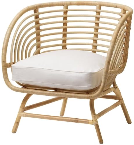 Image of IRA Papasan Comfortable Recliner Chair with Cushion | Folding Wooden Chair Supports 120kg | Velvet Fabric | for Living Room, Balcony, Bedroom, Garden, Entrance | Relaxing Lounge Seat (IRAChair004)