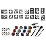 Glimmer Body Art Stars, Sparkle & Bling Glitter Tattoo Kit – 80 Stencils (16 Designs), 12 Glitters, Glue, Brushes & Tweezers – Party & DIY Glitter Art