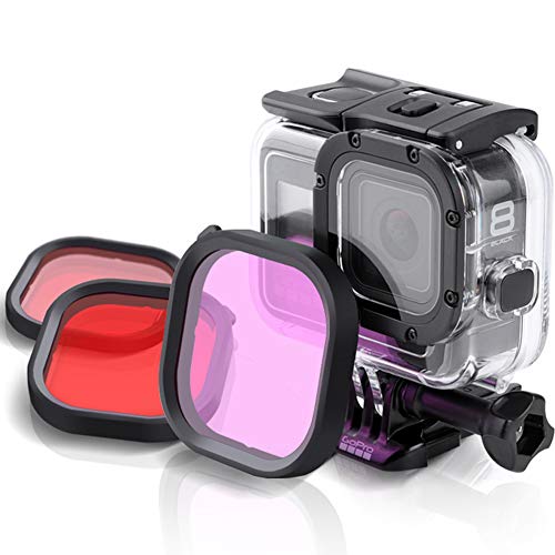 QKOO Dive Filter Kit for GoPro Hero 8 Black Official Original Waterproof Protective