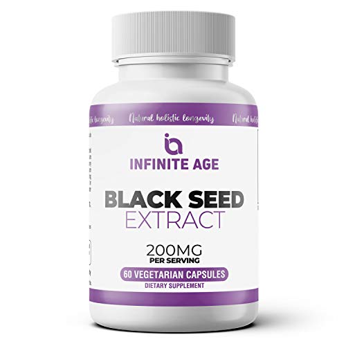 Infinite Age Black Seed Extract Capsules - Nigella Sativa Seed Extract Immune Booster - for Optimal Skin, Hair, Memory and Focus, Brain Health and Immunity - Thymoquinone Capsules - 60 Veggie Caps