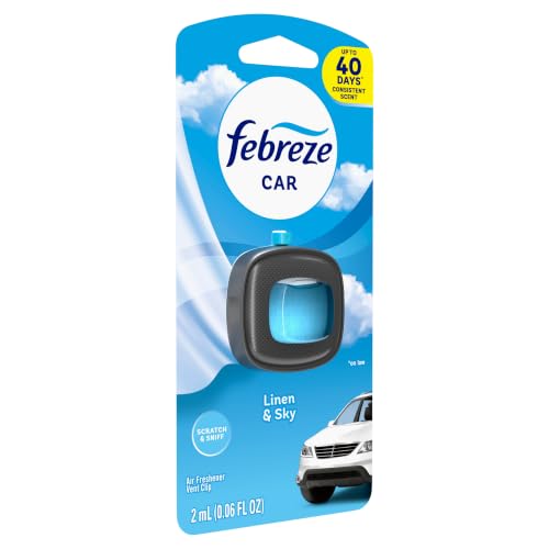 Febreze Car Air Freshener, Odor-Fighting Automotive Vent Clip, Scented Car Accessories, Long Lasting for Strong Odors, Linen & Sky Scent, 1 Count - image 9