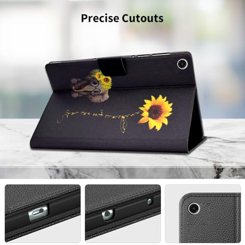ONETHEFUL Case Compatible with Samsung Tab A9 Plus 11 Inch PU Leather Magnetic Stand Protective Shockproof Tablet Cover for Samsung Tab A9 Plus - Daisy Elephant - Image 3