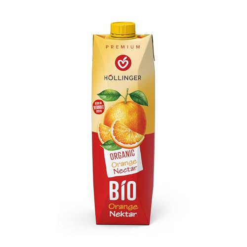 Höllinger Premium Nectar d'Orange Bio, Jus de Fruits Organique, Tetra Pack 1000ml, Boisson Végétalienne