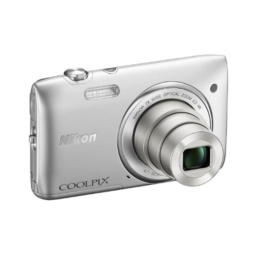 'NIKON COOLPIX S3500 Digitalkamera Compact 20 Megapixel, 2,7-Display Optischer Zoom 7 x Silber