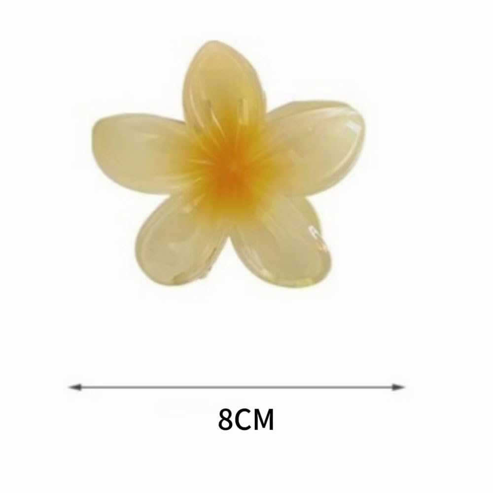 Flower Hair Clip,2 PCS Nonslip Flower Claw Clips Hawaiian Claw Clip Hair Grips for Medium Thick Hair Hair Claw Clips for Women and Girls - Image 2
