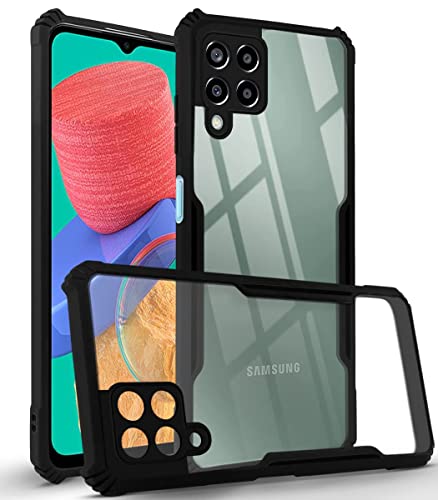 Image of Jkobi Back Cover Case for Samsung Galaxy M33 5G (Crystal Glass Back | Camera Protection | Shockproof | Professional Black)