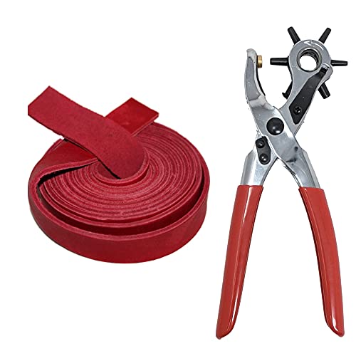 You Can Buy This Bundle And Save A Leather Hole Punch And A 3/4" Red Leather Strap Together #TOP28