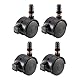 uxcell Lenkrollen, 3,8 cm (3,8 Zoll), mit Bremse und Befestigungsbuchse, Schwarz, a19030700ux0023, 1.5 Inch, Black, 4pcs