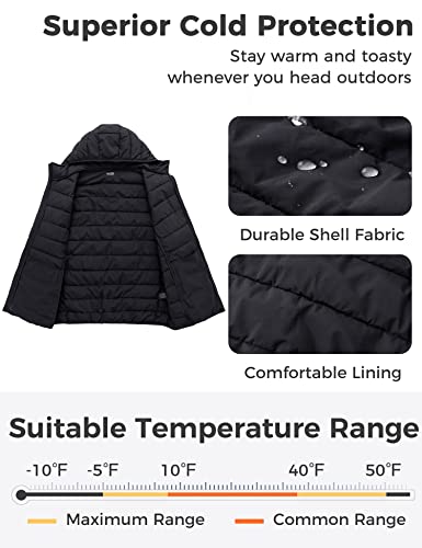 wantdo Men's Big and Tall Lightweight Puffer Jacket Quilted Warm Winter Coat Windproof Winter Jackets with Hood4
