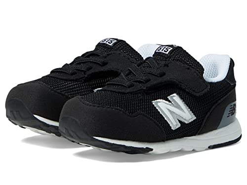 New Balance Kid's 515 V1 New-b Hook and Loop Sneaker, Black/White, 4 Wide Infant
